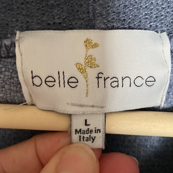 Belle France Cowl Neck Textured Lavender Lagenlook Pullover Tunic Top - Large - Picture 8 of 9